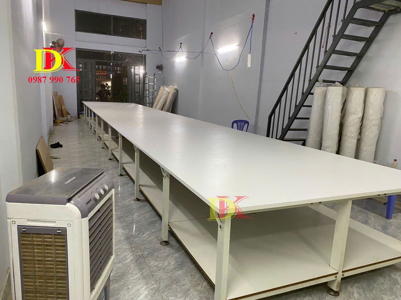 Lật mặt dán lại formica bàn cắt vải